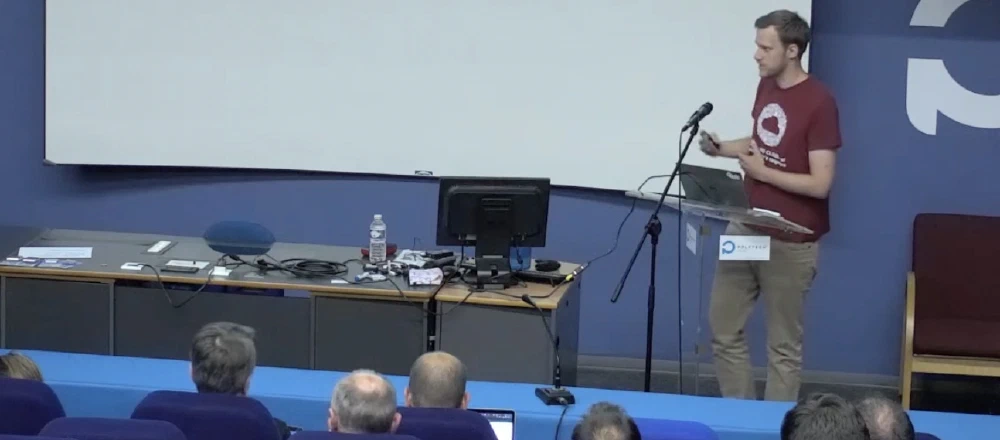 Picture of me giving the presentation at Pass the SALT 2019 in Lille Max Mehl during his presentation at Pass the SALT 2019 in Lille