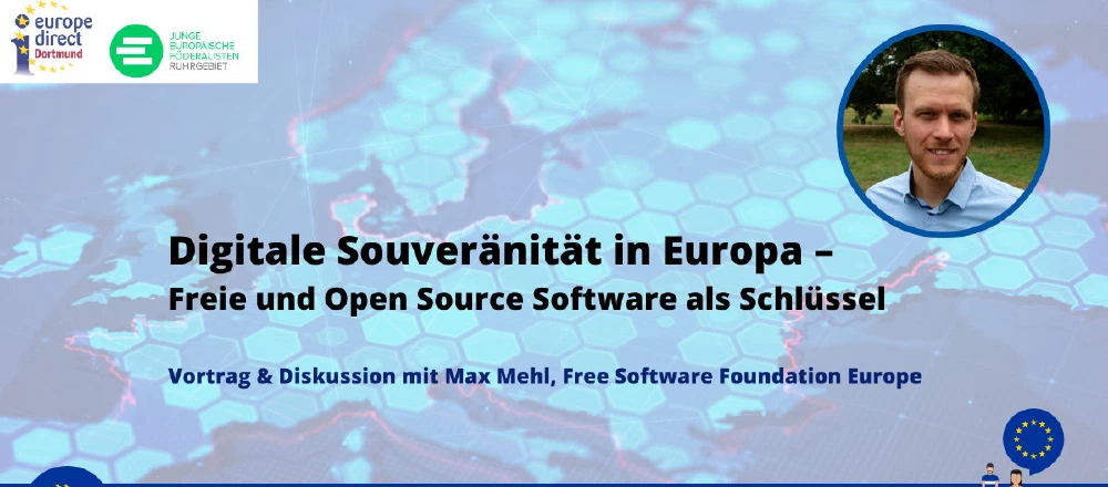 Teaserbild der Veranstaltung von Europe Direct Dortmund zum Thema digitale Souveränität in Europa