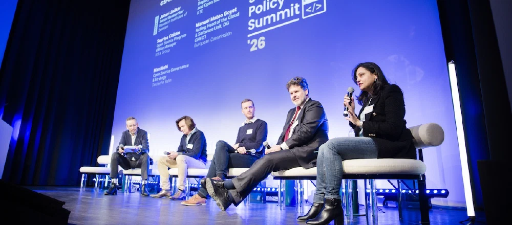 The panelists at the Open Source EU Policy Summit 2026
