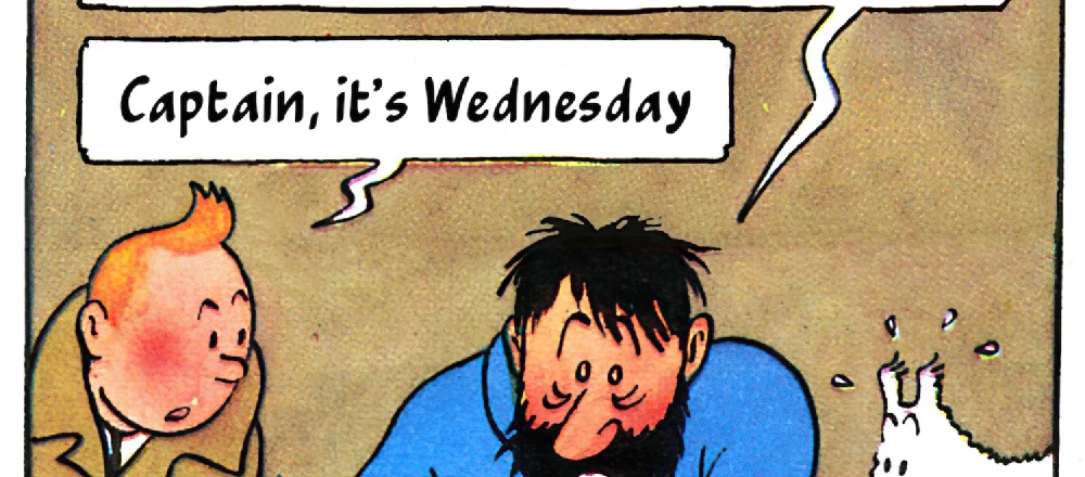 The famous "Captain it's Wednesday" comic